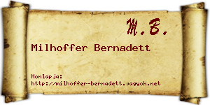 Milhoffer Bernadett névjegykártya
