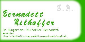 bernadett milhoffer business card